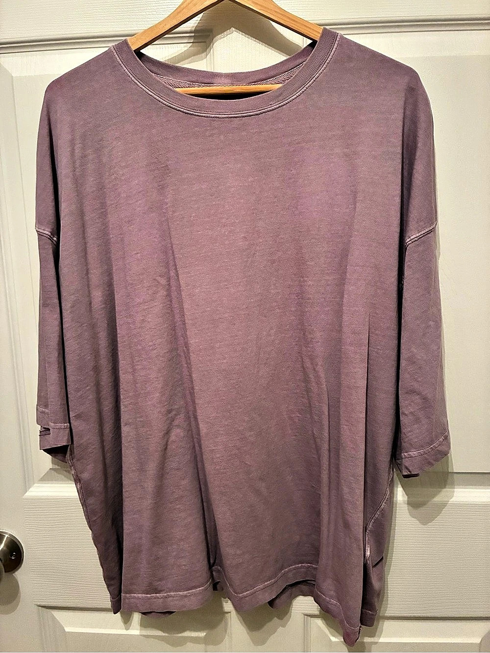 Free People Oversize 3/4 Sleeve Top in Purple XL Like New